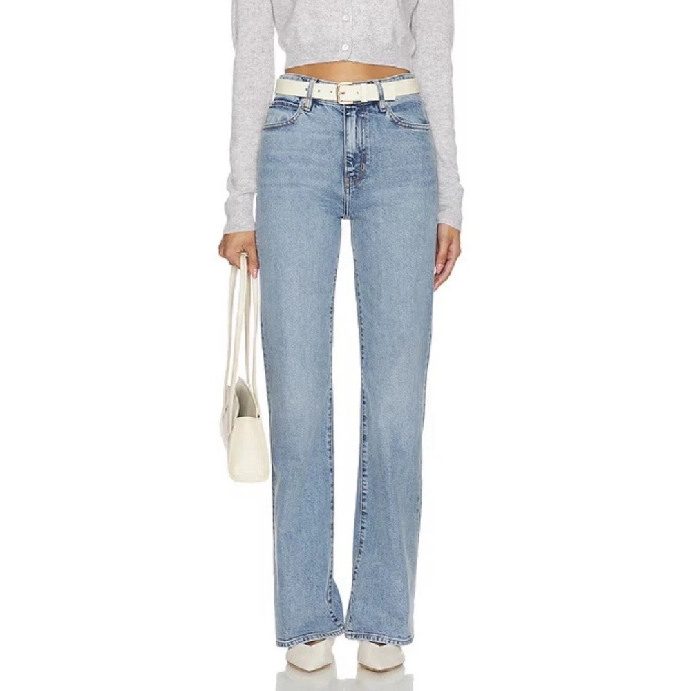 FRAME The Arrow Dolly Jeans Womens 33 High Rise Straight Leg Light Wash Denim